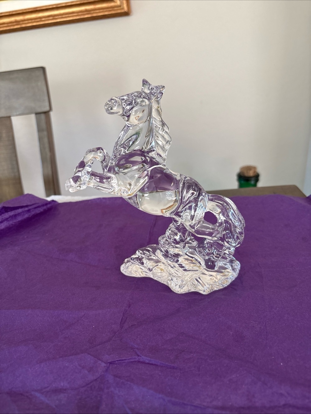 Wonders Of The Wild Crystal Horse Figurine Rearing 24% Lead Clear Germany Decor